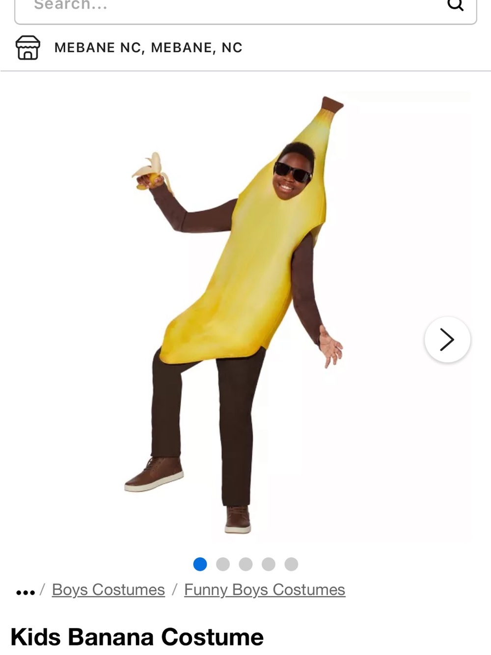Kids Yellow Banana Costume - one size fits most